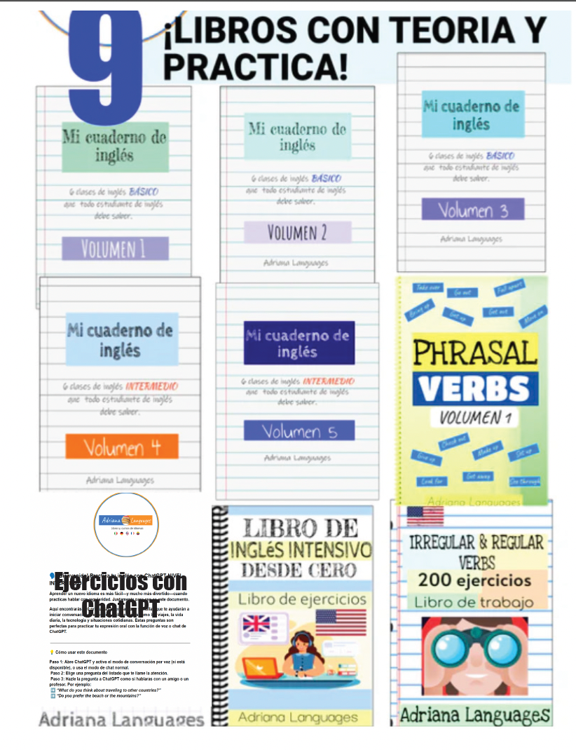 Curso de inglés autodidacta megalibro (ebook) 623 páginas Adriana Languages