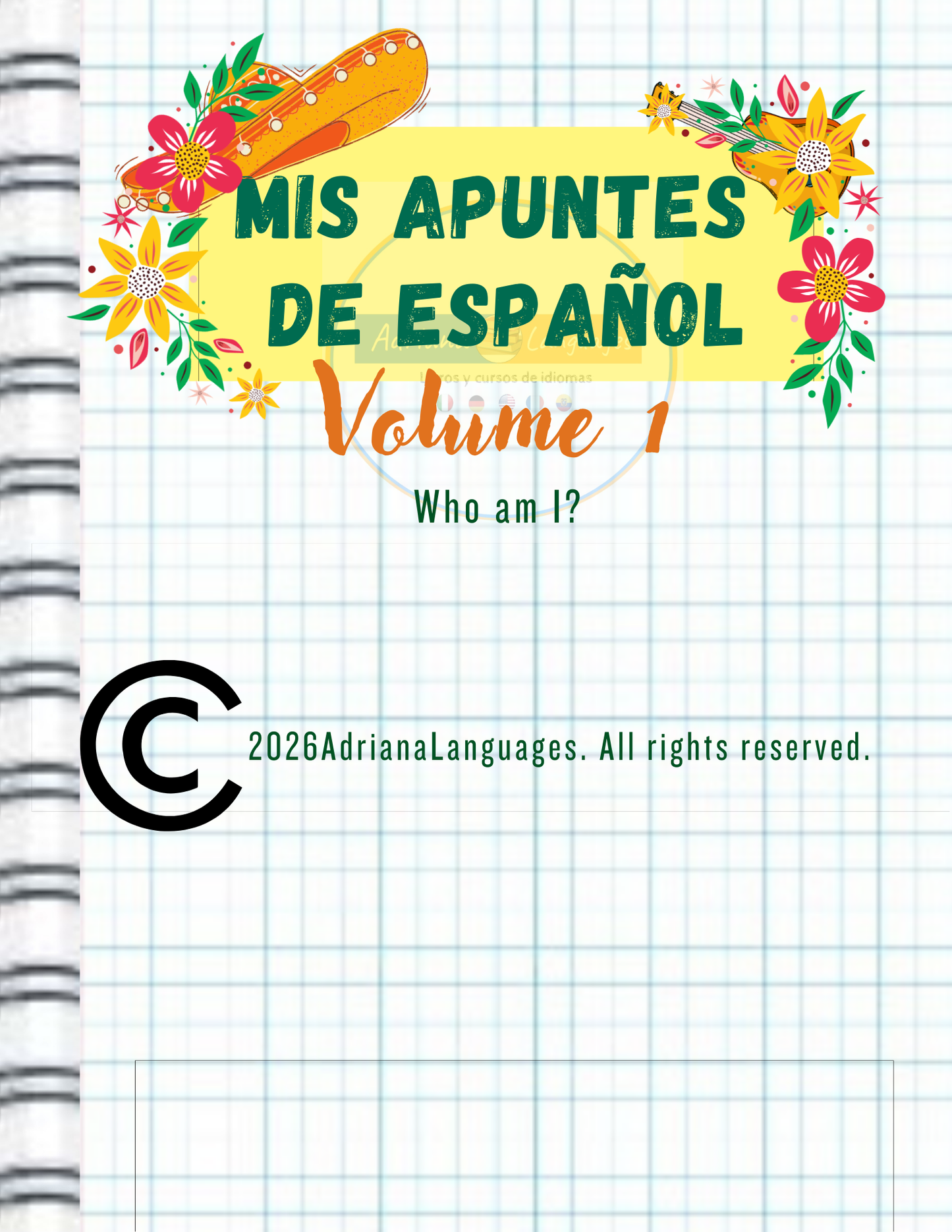 Spanish book (e-book) by Adriana Languages Mis apuntes de espanol