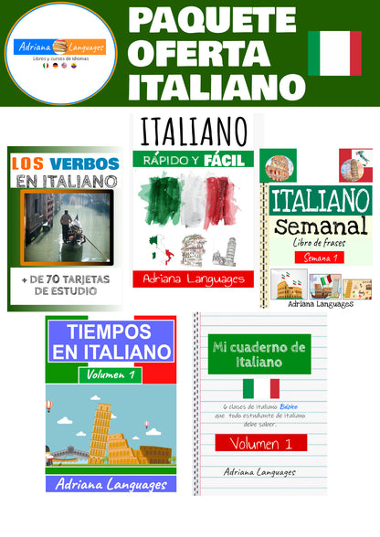 PAQUETE DE ITALIANO LIBROS (ebooks) DE ITALIANO PARA HISPANOHABLANTES