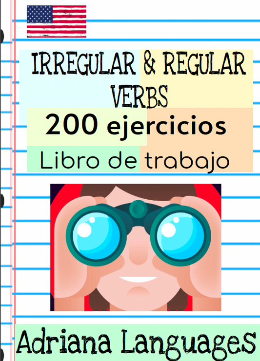 Libro de 200 ejercicios verbos regulares e irregulares en inglés Adriana Languages (ebook)