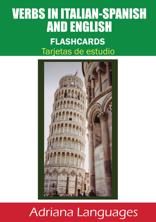 VERBOS EN ITALIANO INGLES Y ESPANOL TARJETAS DE ESTUDIO digitales (FLASHCARDS)