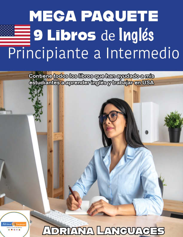 Mega paquete 9 libros de inglés principiante a intermedio (ebooks) Adriana Languages